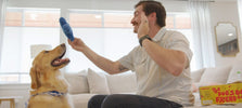 Hond en baasje spelen