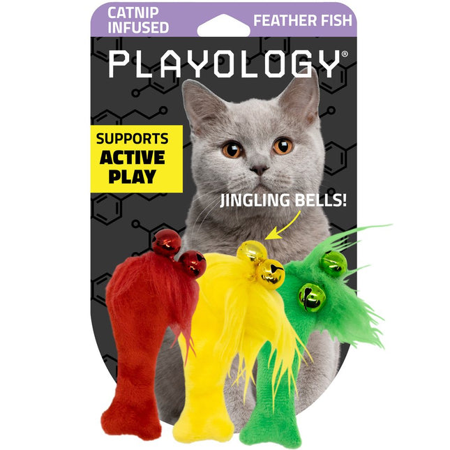 Pouncing Feather Fish 3er-Pack