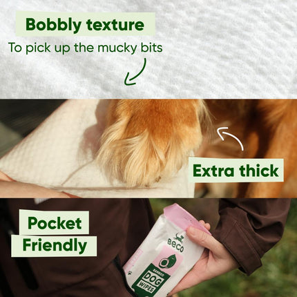Travel Dog Wipes - Coconut Scented - 6 Stuks