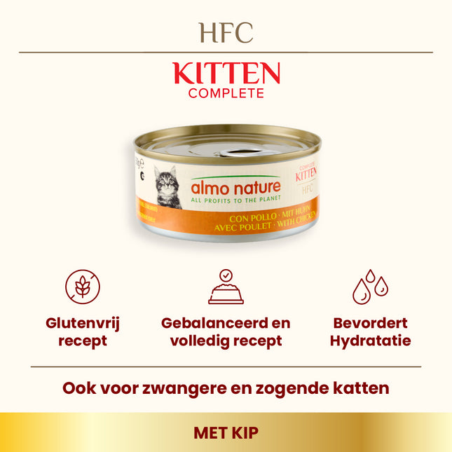 HFC Natvoer Kat - Compleet - Kitten - Blik - 24 x 150g