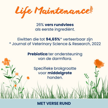 Life Maintenance Trockenfutter für mittelgroße Hunderassen - M/L