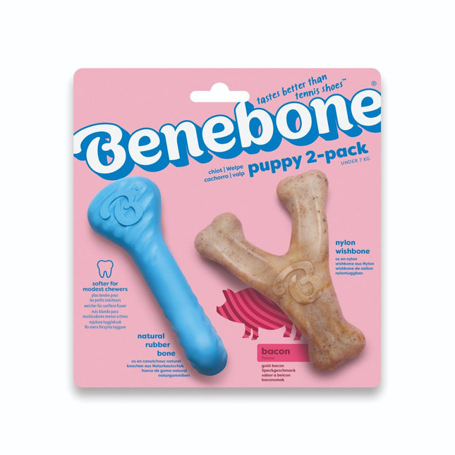 Puppy 2-Pack Rubber Bone & Wishbone