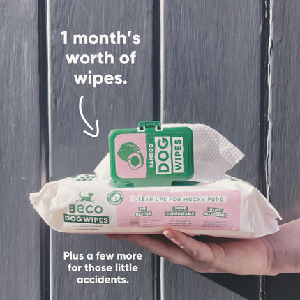 Bamboo Dog Wipes - Coconut Scented - 80 Pack