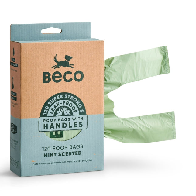 Poop Bags Recycled - Mint scented - Handles (120)