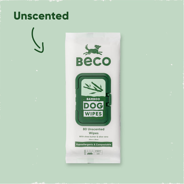 Bamboo Dog Wipes - Unscented - 80 Pack