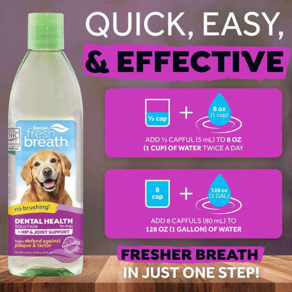 Fresh Breath - Water Additief Plus Hip & Joint voor honden