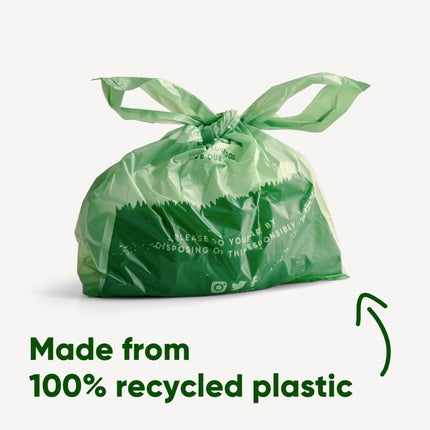 Poop Bags Recycled - Unscented - Handles on a roll (60)