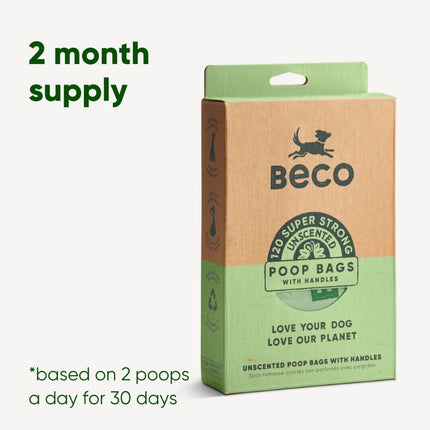 Poop Bags Recycled - Unscented - Handles (120)