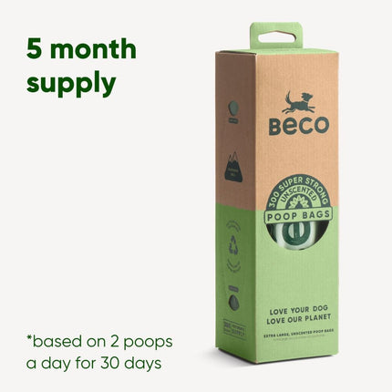 Poop Bags Recycled - Unscented - Single Roll Dispenser (300)
