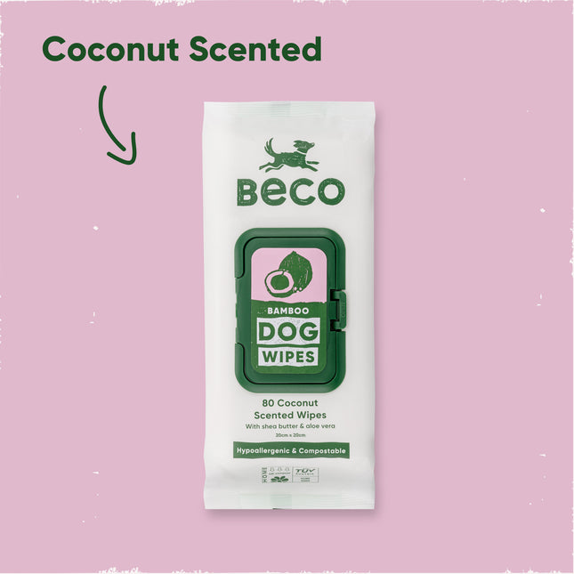Bamboo Dog Wipes - Coconut Scented - 80 Pack